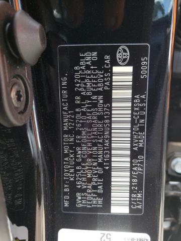 2022 TOYOTA CAMRY NIGH 4T1G31AK9NU581375