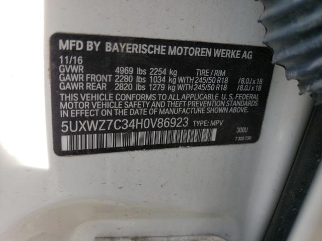 2017 BMW X3 SDRIVE2 5UXWZ7C34H0V86923