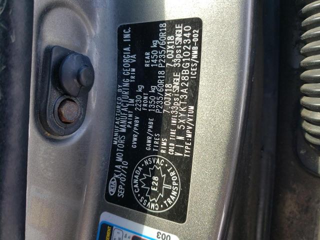 2011 KIA SORENTO BA - 5XYKT3A28BG102340
