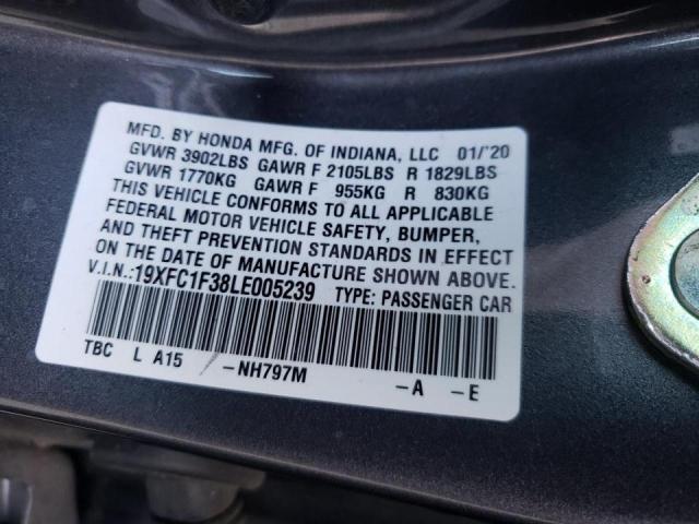 19XFC1F38LE005239 Honda Civic Ex 2020. Фото: 9