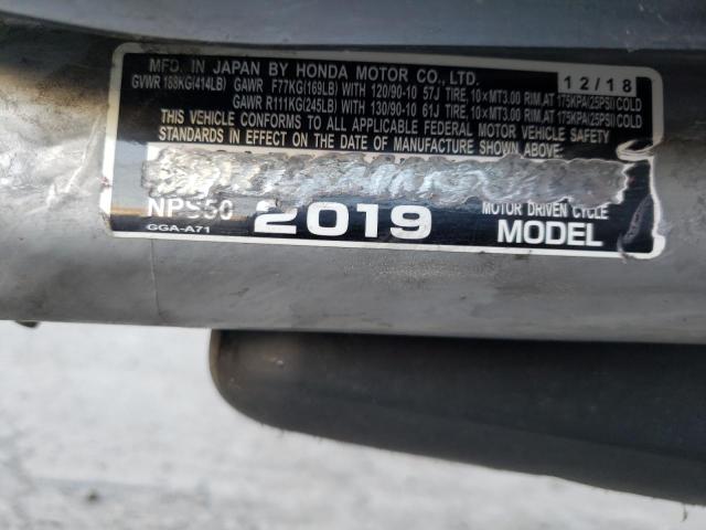 2019 HONDA NPS50 JH2AF581XKK700815