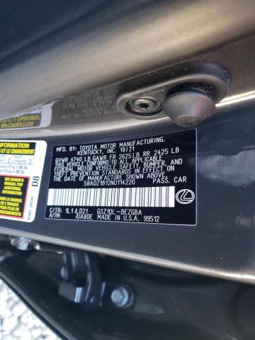 2022 LEXUS ES 58ADZ1B12NU114220