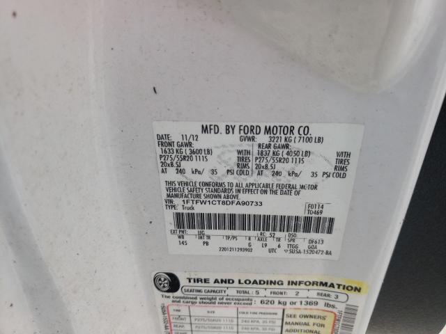 1FTFW1CT8DFA90733 Ford F150 Super 2013. Фото: 9