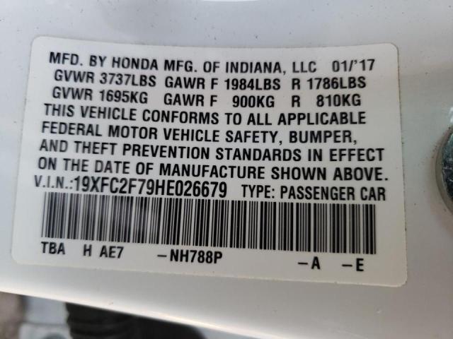 2017 HONDA CIVIC EX - 19XFC2F79HE026679