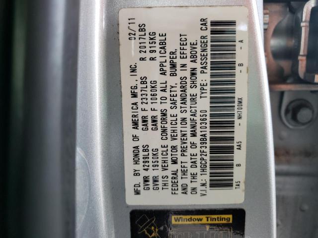 1HGCP2F39BA103650 Honda Accord Lx 2011. Фото: 9