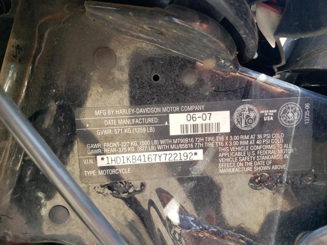2007 HARLEY-DAVIDSON FLHX 1HD1KB4167Y722192