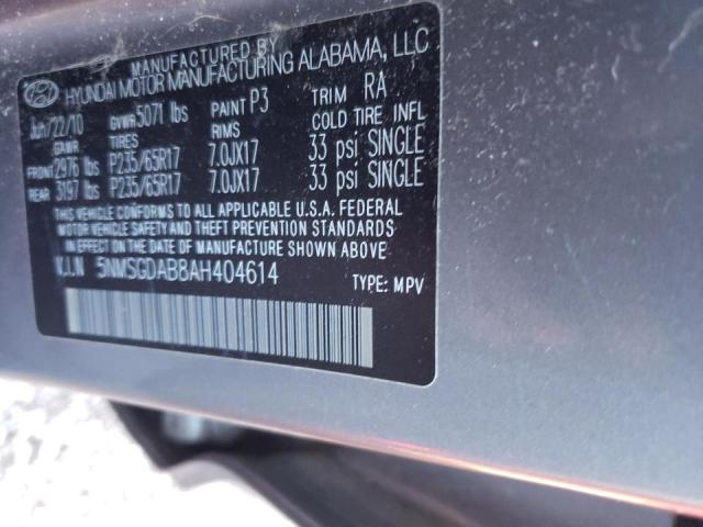 5NMSGDAB8AH404614 Hyundai Santa Fe G 2010. Фото: 9