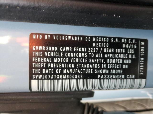 2016 VOLKSWAGEN BEETLE SE 3VWJ07ATXGM600843