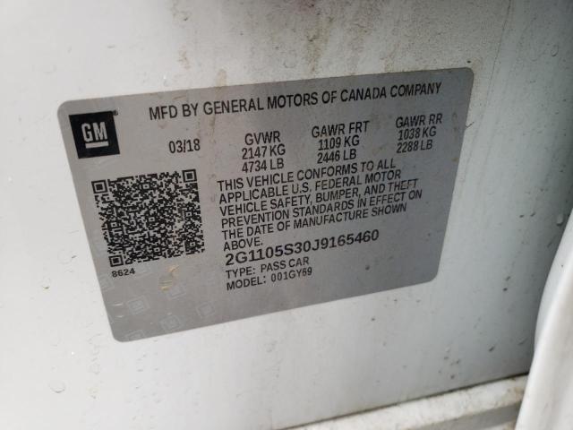 2018 CHEVROLET IMPALA LT 2G1105S30J9165460
