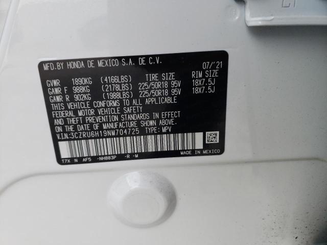 3CZRU6H19NM704725 Honda Hr-V Sport 2022. Фото: 9