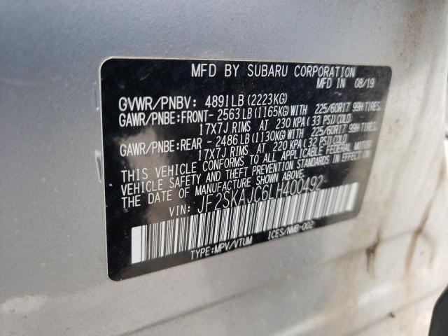 2020 SUBARU FORESTER JF2SKAJC6LH400492