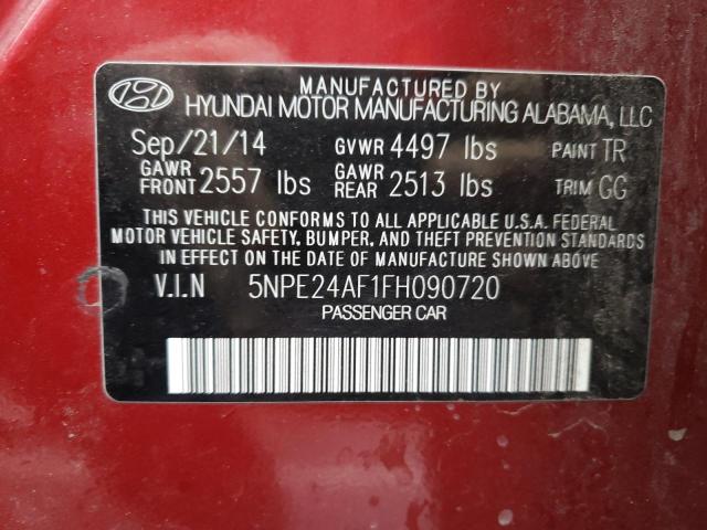 5NPE24AF1FH090720 Hyundai Sonata Se 2015. Фото: 9