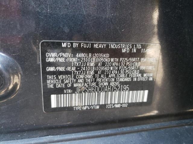 JF2SH6DC0AH752195 Subaru Forester 2 2010. Фото: 9