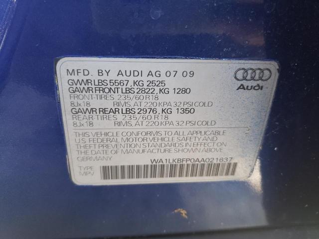 WA1LKBFP0AA021637 Audi Q5 Premium 2010. Фото: 9