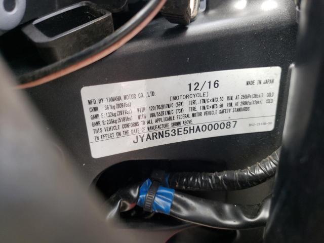 2017 YAMAHA FZ09 JYARN53E5HA000087