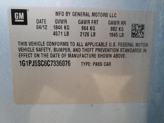 2012 CHEVROLET CRUZE ECO - 1G1PJ5SC6C7336076