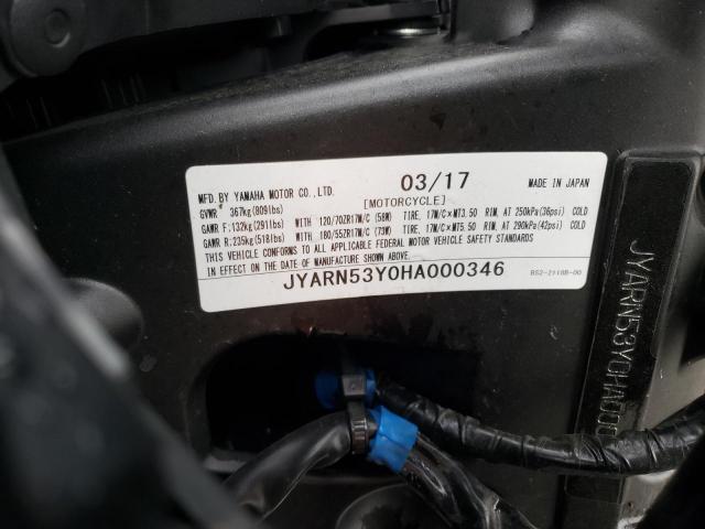 2017 YAMAHA FZ09 C JYARN53Y0HA000346