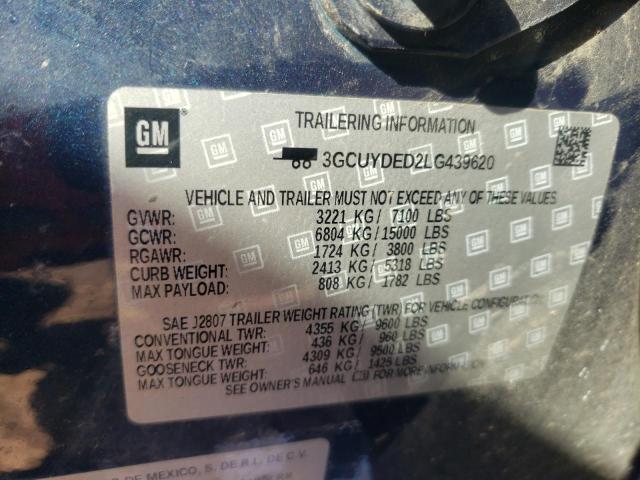 2020 CHEVROLET 1500 3GCUYDED2LG439620