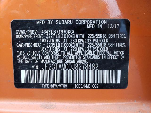 2018 SUBARU CROSSTREK JF2GTAMC0J8278482