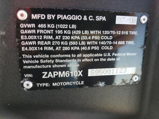 2009 PIAGGIO MP3 500 ZAPM610X695001123