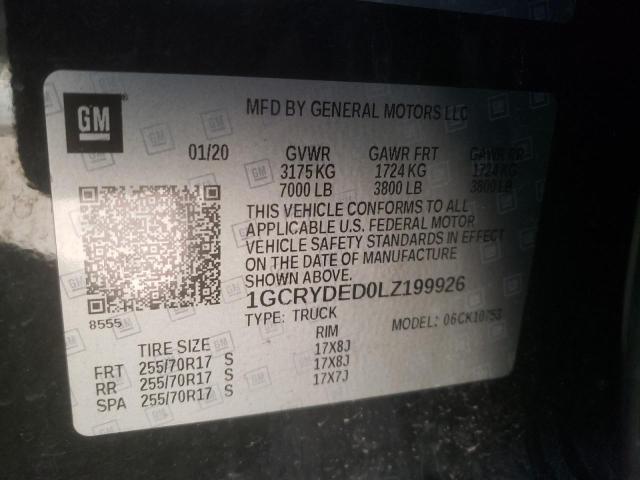 2020 CHEVROLET SILVERADO - 1GCRYDED0LZ199926
