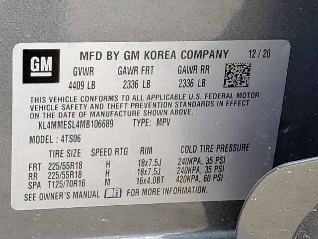 2021 BUICK ENCORE GX KL4MMESL4MB106689
