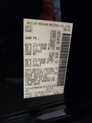 2016 NISSAN MURANO SL 5N1AZ2MH5GN152516