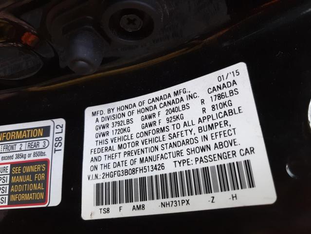 2HGFG3B08FH513426 Honda Civic Exl 2015. Фото: 9
