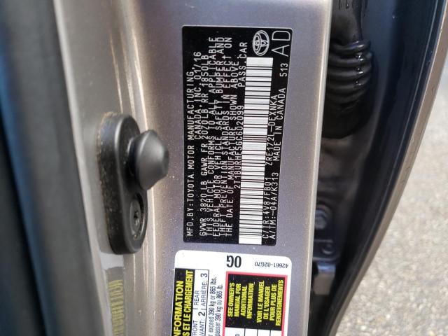 2016 TOYOTA COROLLA L 2T1BURHE5GC602099