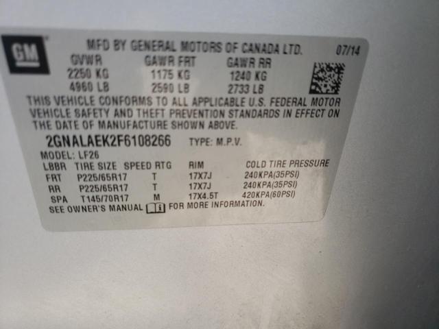 2GNALAEK2F6108266 Chevrolet Equinox Ls 2015. Фото: 9