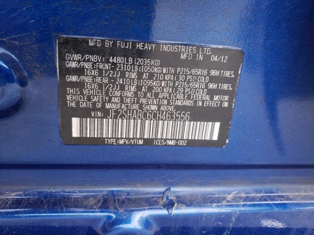 JF2SHABC6CH463556 Subaru Forester 2 2012. Фото: 9