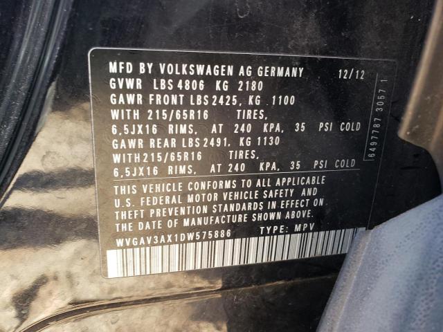 WVGAV3AX1DW575886 Volkswagen Tiguan S 2013. Фото: 9