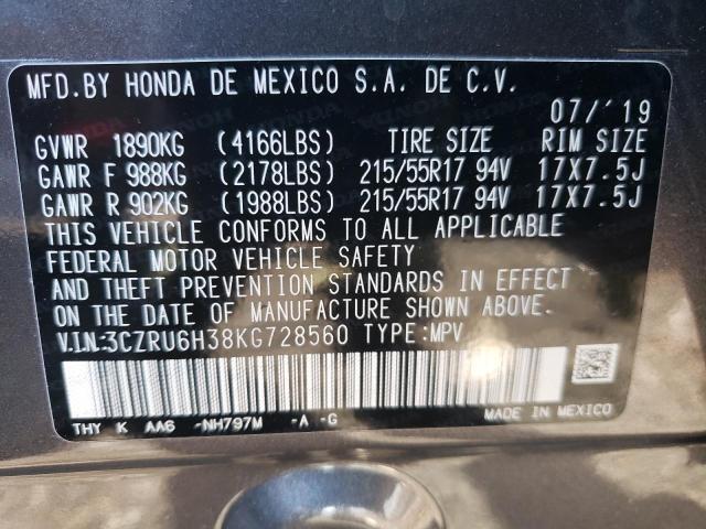 3CZRU6H38KG728560 Honda Hr-V Lx 2019. Фото: 9