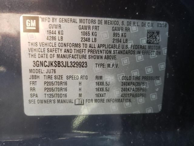 2018 CHEVROLET TRAX LS 3GNCJKSB3JL329923