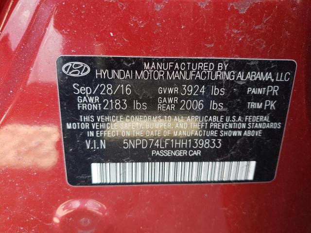 2017 HYUNDAI ELANTRA SE 5NPD74LF1HH139833