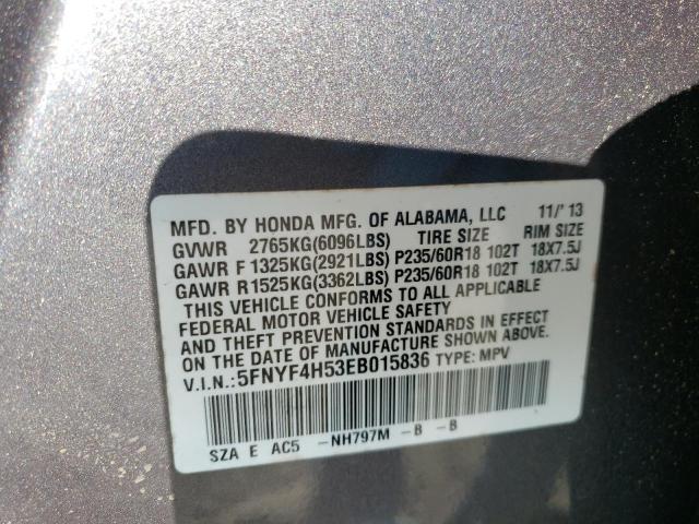 2014 HONDA PILOT EXL - 5FNYF4H53EB015836