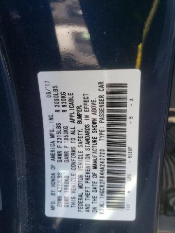 2017 HONDA ACCORD EXL 1HGCR2F84HA243720