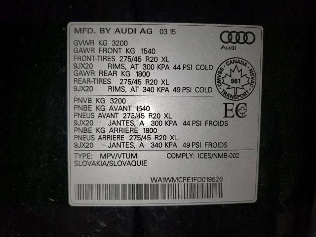 2015 AUDI Q7 TDI PRE WA1WMCFE1FD019526