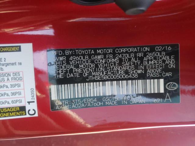 2016 LEXUS RC 350 JTHSE5BC0G5006438