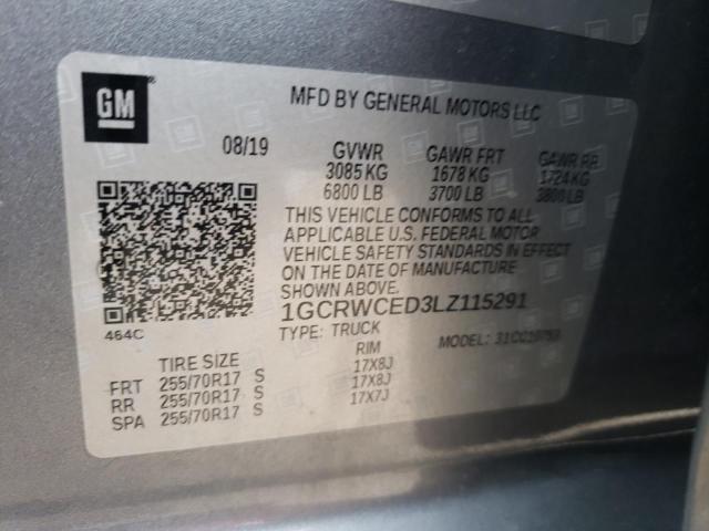 1GCRWCED3LZ115291 Chevrolet Silverado 2020. Фото: 9