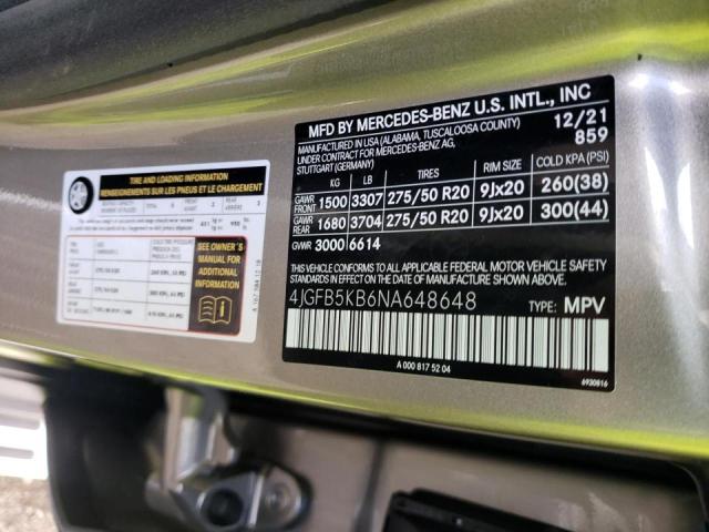 2022 MERCEDES-BENZ GLE CLASS 4JGFB5KB6NA648648