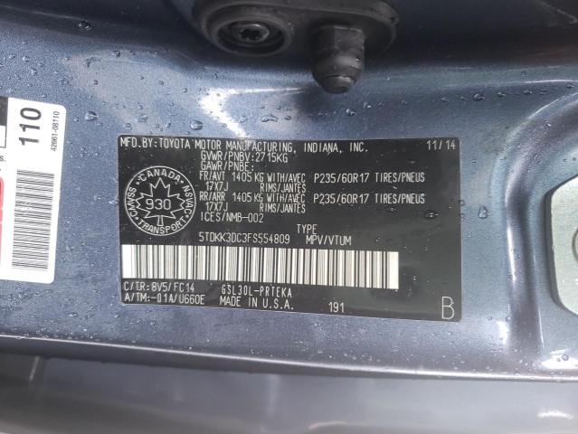 2015 TOYOTA SIENNA LE 5TDKK3DC3FS554809