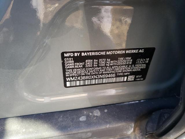 2022 MINI COOPER COU WMZ43BR0XN3N69466