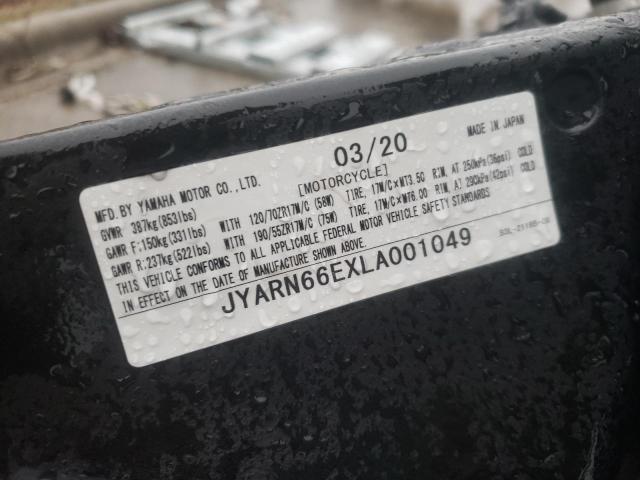 2020 YAMAHA YZFR1 JYARN66EXLA001049