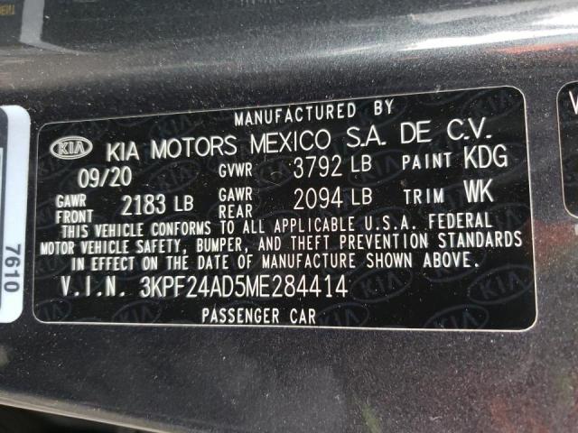 2021 KIA FORTE FE 3KPF24AD5ME284414