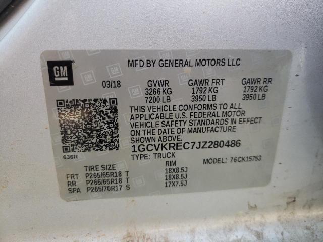 2018 CHEVROLET SILVRDO LT 1GCVKREC7JZ280486
