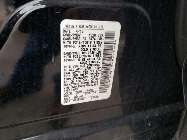 2015 NISSAN ROGUE SELE JN8AS5MV8FW762388