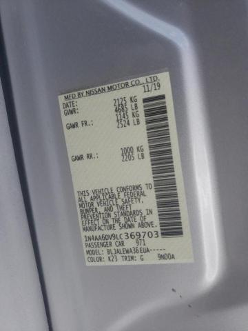 2020 NISSAN MAXIMA SL 1N4AA6DV9LC369703