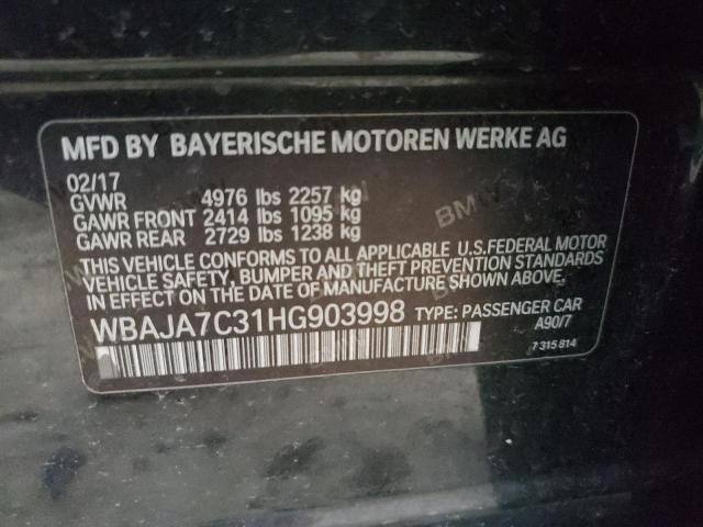 2017 BMW 530 XI WBAJA7C31HG903998