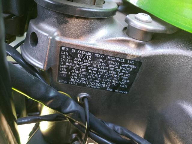 2012 KAWASAKI ZX1000 H JKAZXCH17CA003813